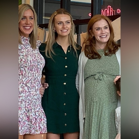 Reformation Hugh Button Up Dress in Green - Picture 4 of 5